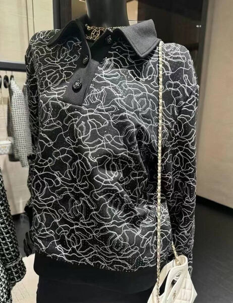 Свитер Chanel женский вязаная ткань черный 171747-2