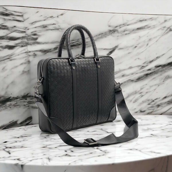 Мужской портфель Bottega Veneta мужской кожа черный 150105-4