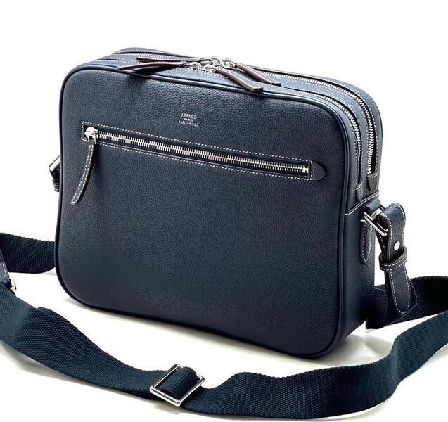 Мужская сумка мессенджер Hermès мужской кожа синий 103969