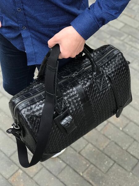 Дорожная сумка Bottega Veneta мужской кожа черный 19105-5