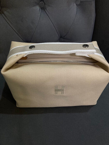 Косметичка Hermès женский текстиль бежевый 97161-2