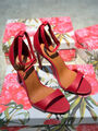 Босоножки Dolce & Gabbana женский кожа бордовый 191568-2