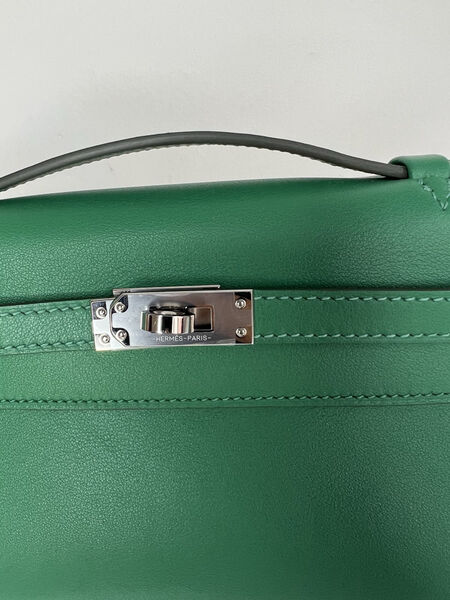 Сумка Hermèskelly 20 Pochette женский кожа болотный 138054-4