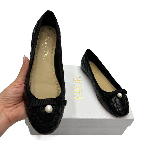 Балетки Christian Dior женский кожа черный 137099-3