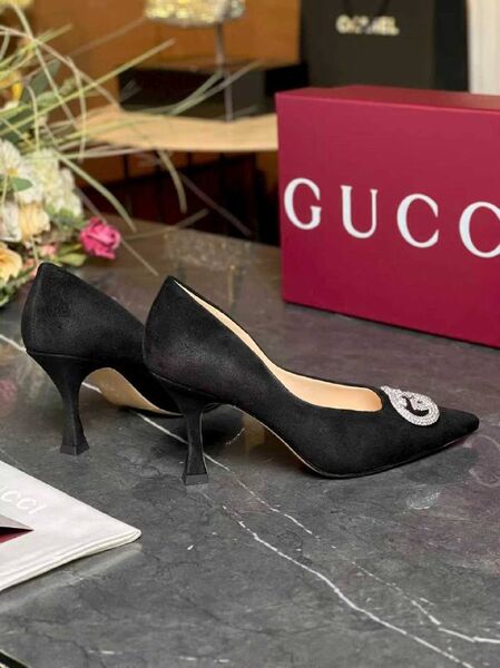 Женские туфли Gucci женский замша черный l5733099-1-6