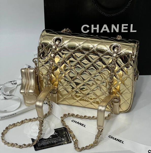 Рюкзак Chanel женский кожа бронзовый 134685-3