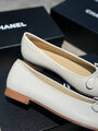 Балетки Chanel женский кожа белый 191326-2