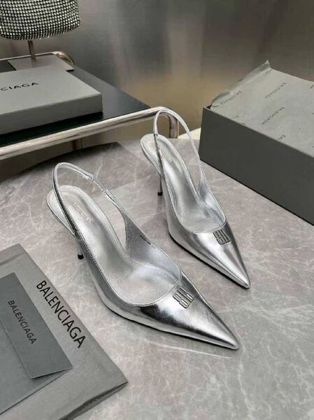 Женские туфли Balenciaga женский кожа серебристый o9775203-1