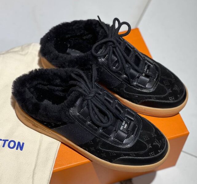 Сникеры Louis Vuitton женский замша черный 130361