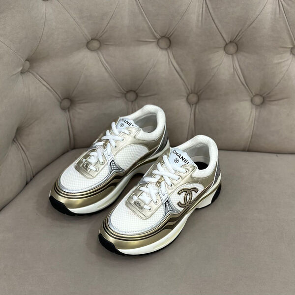 Кроссовки Chanel женский кожа бронзовый 126381-2