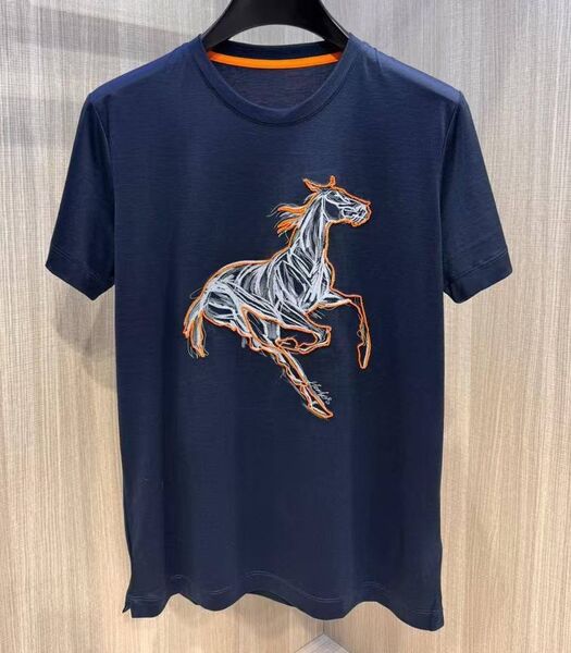Мужская футболка Hermès мужской синий 174370