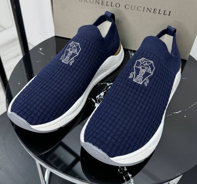 Мужские кроссовки Brunello Cucinelli мужской текстиль синий 192934