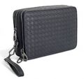 Мужской клатч Bottega Veneta мужской кожа,канва черный,белый 150005