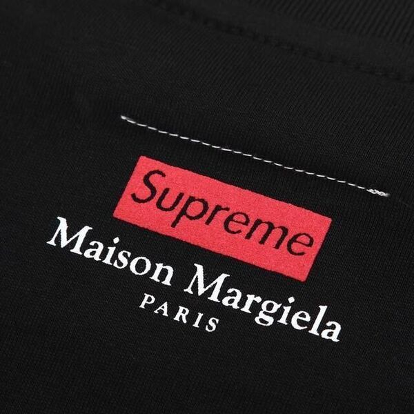Мужская футболка Supreme x Maison Margiela женский хлопок черный s6712665-1-4