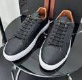 Мужские кеды Zegna мужской кожа черный 192990-1
