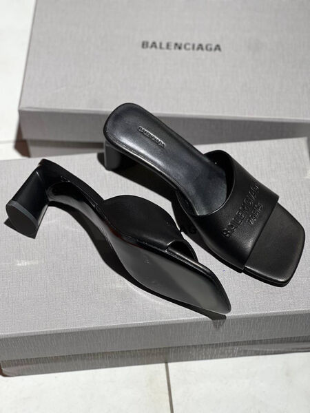 Шлепки Balenciaga женский кожа черный 150831-2