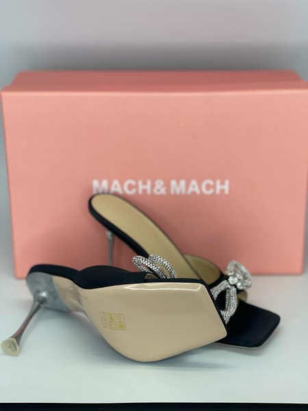 Босоножки Mach&Mach женский сатин черный 12547-2