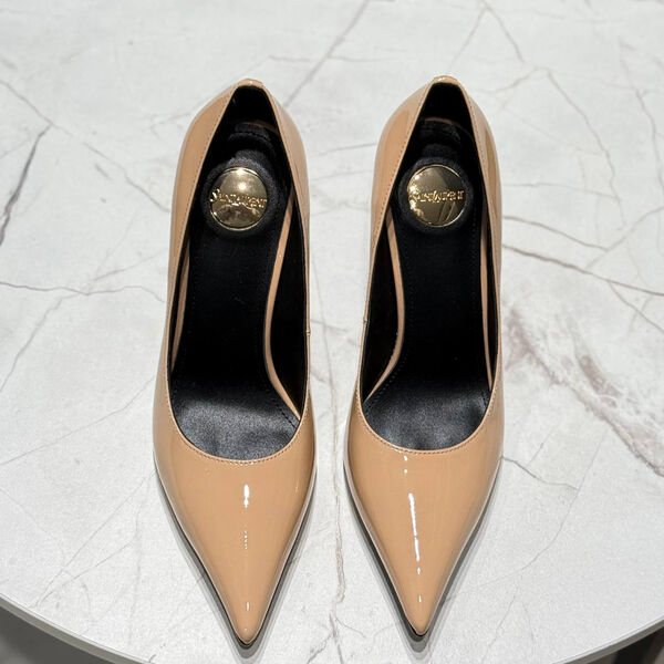 Туфли Saint Laurent женский кожа бежевый 174012-3