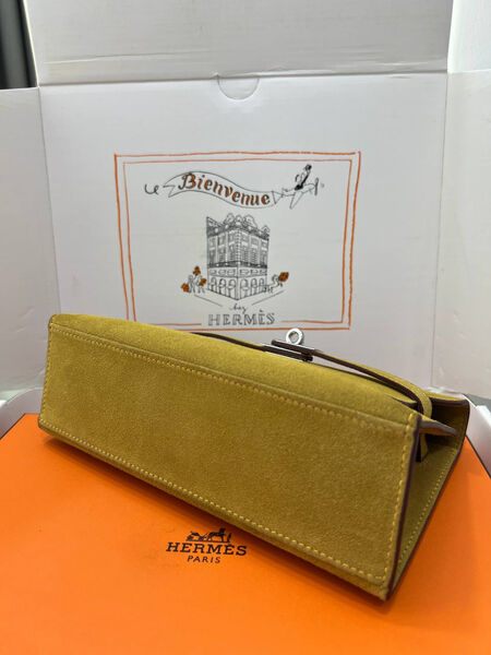 Сумка Hermèskelly Pochette женский замша горчичный 155738-5