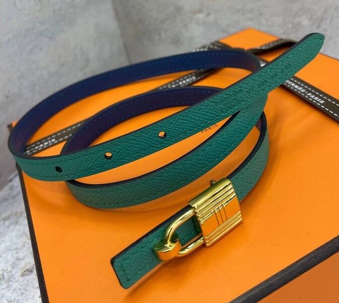 Женский ремень двухсторонний Hermès женский болотный 119376