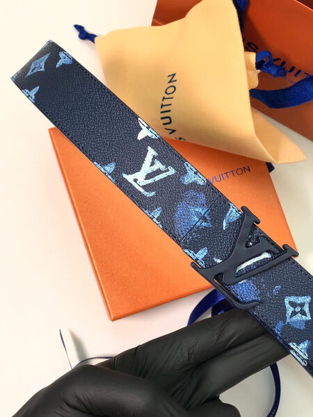 Мужской ремень Louis Vuitton мужской кожа синий 103942-3