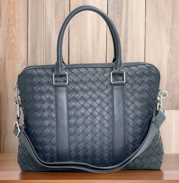 Мужской портфель Bottega Veneta мужской кожа синий 149909