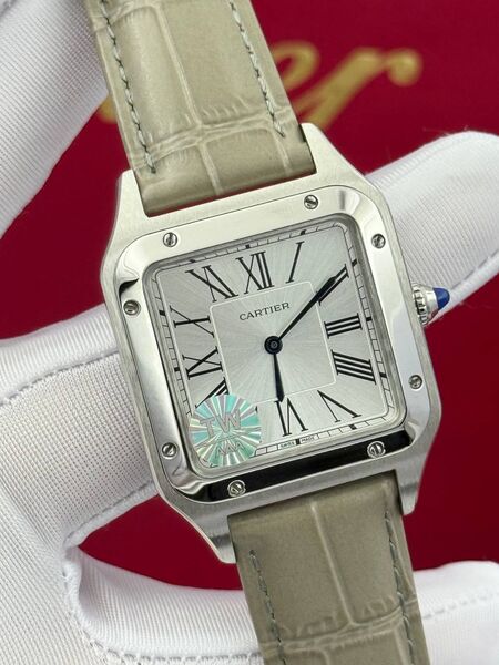 Мужские часы Cartier Suntos-Dumont мужской кожа бежевый b5546828-1-6