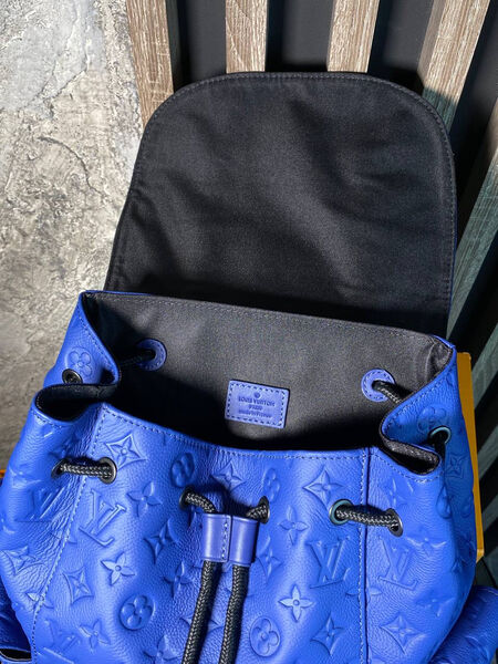 Мужской рюкзак Louis Vuitton мужской кожа синий 145925-8