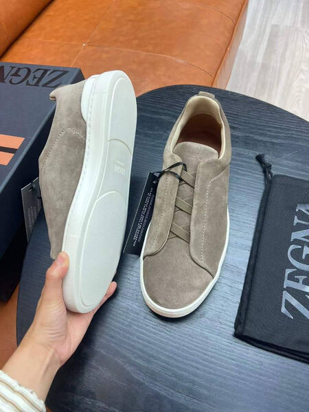 Мужские кеды Zegna мужской замша бежевый 165753-3