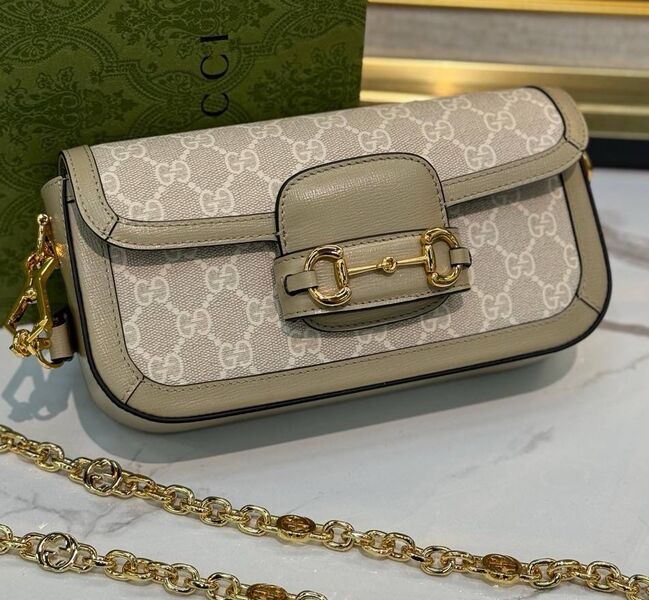 Сумка Gucci Horsebit 1955 женский канва графитовый 137915