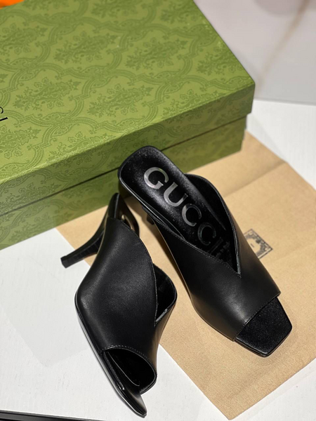 Сабо Gucci женский кожа черный 65622-2