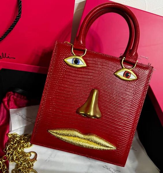 Сумка Schiaparelli женский кожа бордовый 174277