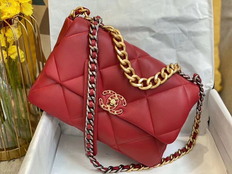 Сумка Chanel (30 см) женский кожа бордовый 73562-3
