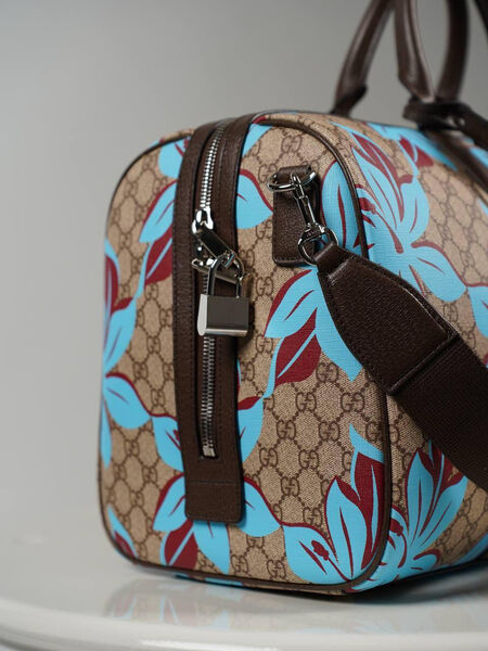 Дорожная сумка Gucci женский канва бирюзовый 192162-3