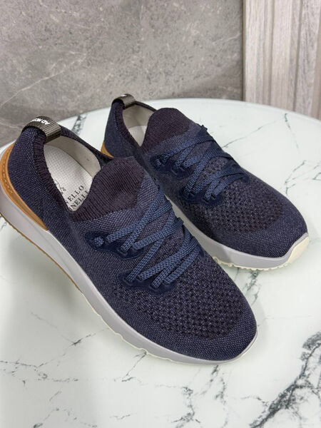 Мужские кроссовки Brunello Cucinelli мужской текстиль синий 146630-5