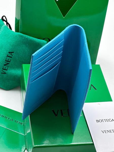 Мужская обложка на паспорт Bottega Veneta мужской кожа бирюзовый 115717-5