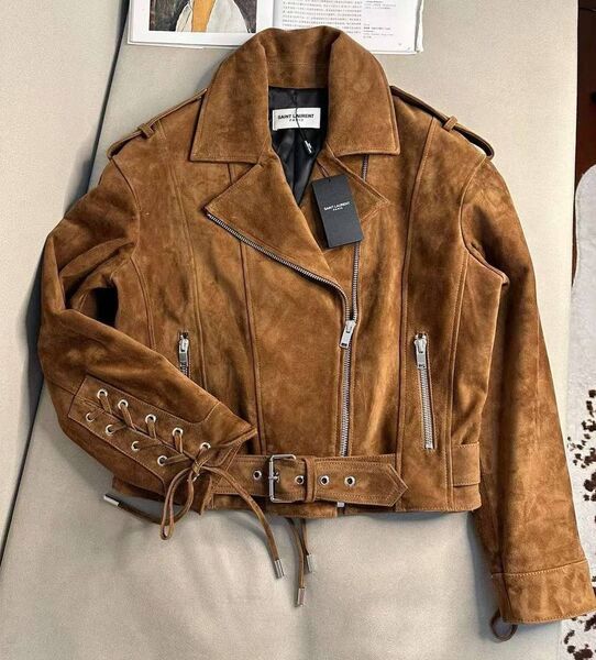 Куртка Saint Laurent женский замша светло-бежевый 194761