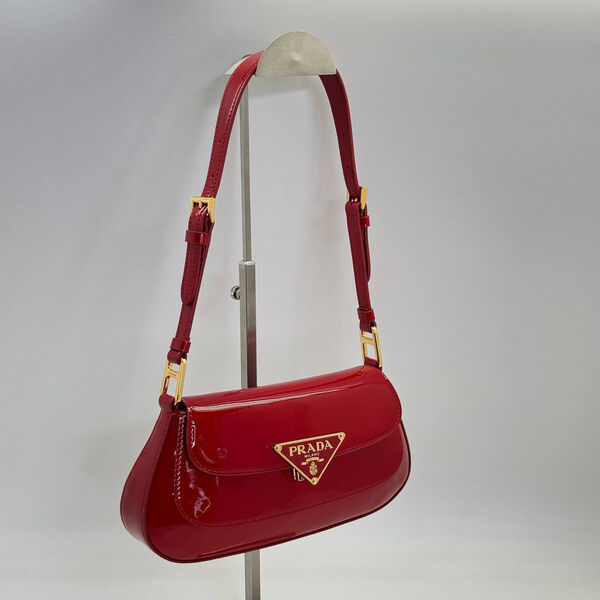 Сумка Prada женский кожа бордовый 149591-3