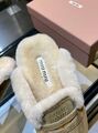 Женские меховые тапочки Miu Miu женский замша бежевый a1429452-1-7