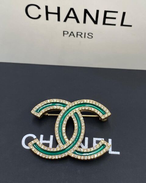 Брошь Chanel бирюзовый 10478-2