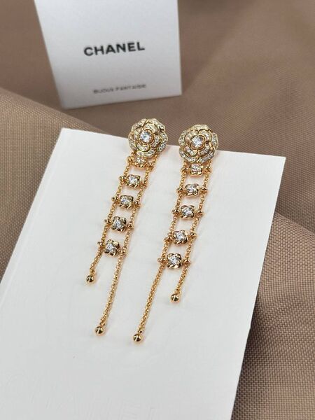 Серьги-трансформеры Chanel Camelia женский золото x2402826-1-8