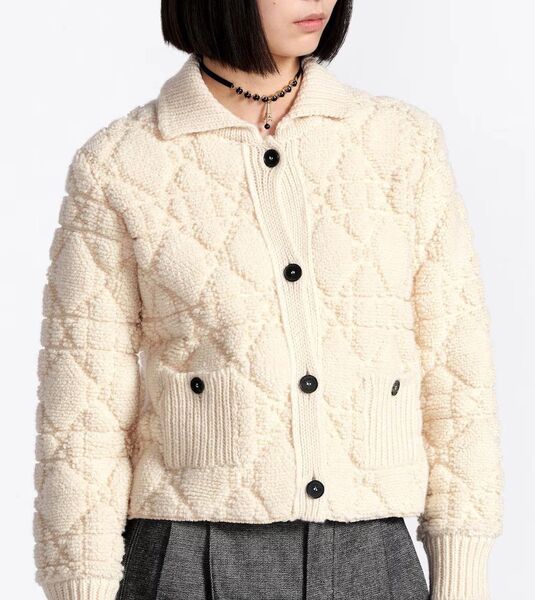 Кардиган Christian Dior женский вязаная ткань белый 126852