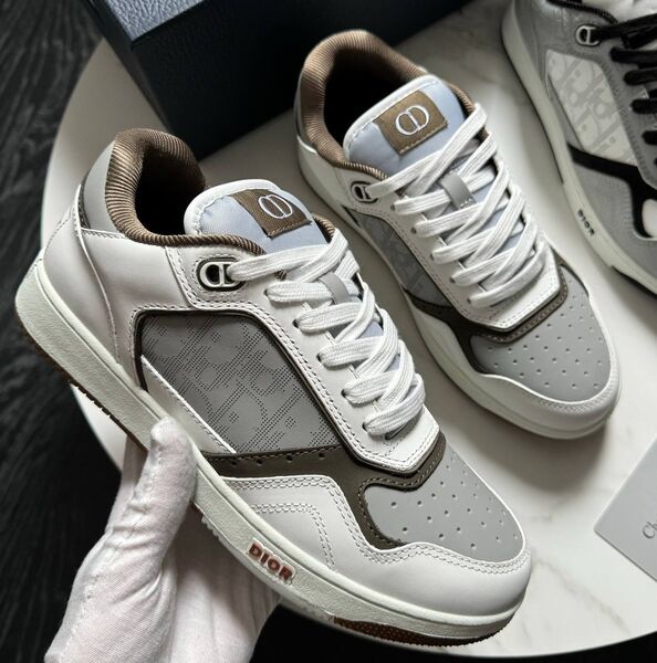 Мужские кроссовки Christian Dior мужской кожа белый 146783