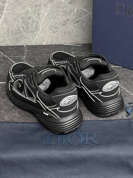 Мужские кроссовки Christian Dior мужской кожа черный 190369-4