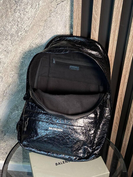 Мужской рюкзак Balenciaga мужской кожа черный 135366-8
