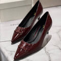 Туфли Celine женский кожа бордовый 172370-2