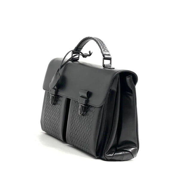 Мужской портфель Bottega Veneta мужской кожа черный 132086-8