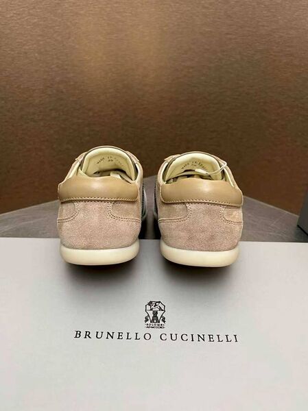 Женские кеды Brunello Cucinelli женский замша бежевый f0067862-1-4