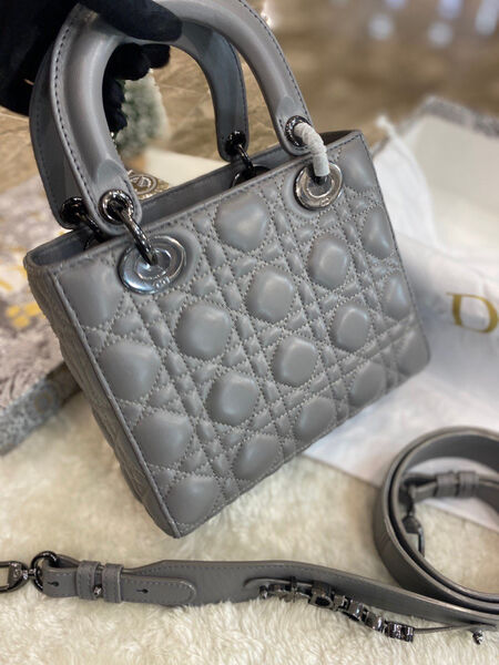Сумка Christian Dior Lady женский кожа графитовый 97569-2
