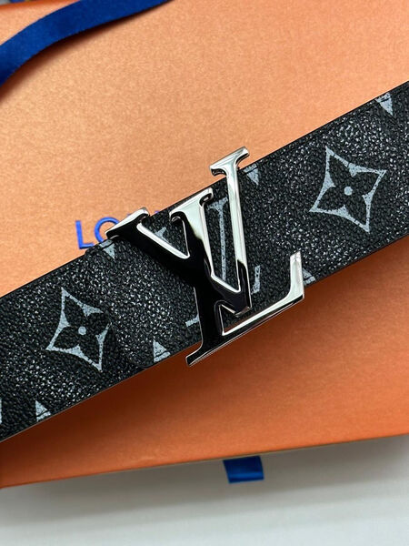 Мужской ремень Louis Vuitton мужской кожа черный 107684-2